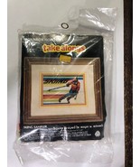 1980 Monarch Horizons Take Alongs Needlepoint Skiing Sampler 7&quot; x 5&quot; RARE - $14.99