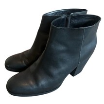 Rachel Comey Black Ankle Boots Booties Low Heel Leather Round Toe Size 7... - $62.89