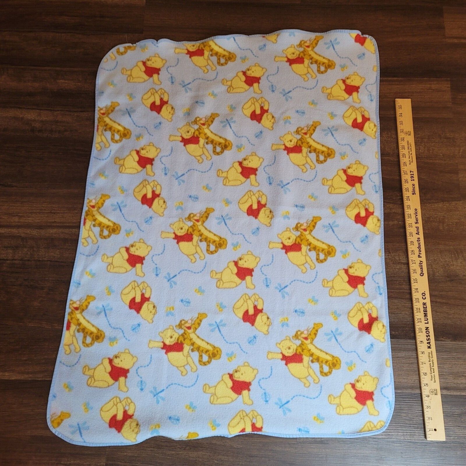 Disney Baby Winnie the Pooh Tigger Blue Baby Blanket Fleece Dragonfly Bee Bugs Item image 2
