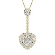 Dimaya 18K Yellow Gold 1.01ct TDW White Diamond Heart Necklace - £1,431.61 GBP