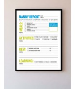 NANNY REPORT 2020, nanny planner Printable, nanny log, nanny gift, nanny... - £0.71 GBP