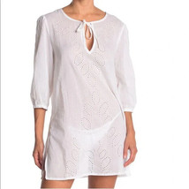 ECHO Ocean Eyelet Tunic Dress, Beach Cover Up, White, Size Small, NWT - $36.47
