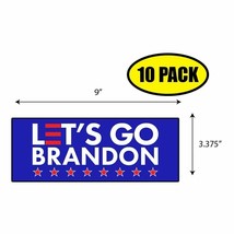 10 Pack 3.37&quot;x 9&quot; Lets Go Brandon Sticker Decal Gift Maga Trump BS0340 - £10.64 GBP