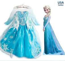 Princess ELSA Dress Cosplay Party Dress Up + Free Crown Wand Braid Set - $19.78+