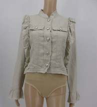 INC International Concepts I.N.C. Ruffled Linen Jacket, Size XS - £20.34 GBP