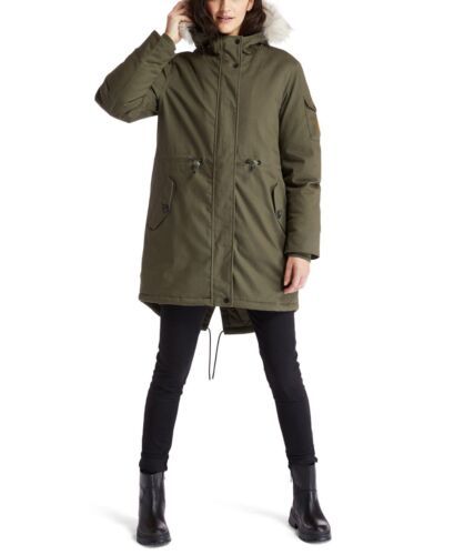 Primary image for Timberland Womens Mt Kelsey Sherpa-Lined Hooded Parka, Large, Dark Green