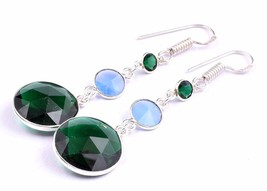 Tourmaline Pierre Précieuse 925 Argent Pendantes&#39;Oreilles Goutte - £35.82 GBP+