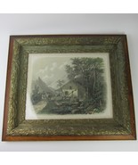 Antique Art Print The Old Homestead WH Chandler Framed Glass 28 x 24 RAR... - £156.72 GBP