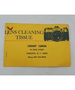 Carhart Camera Lens Cleaning Paper Advertising Design Oneonta New York - £61.85 GBP