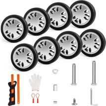 Luggage Wheels Replacement Set 8PCS PVC Rubber for Spinner Suitcase Trolley Bag  - £29.57 GBP