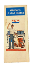 Vintage Western United States Exxon Travel Map Fold Out Brochure 1970s - £21.10 GBP