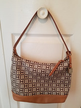 Tommy Hilfiger Tan and Brown Signature Logo Ladies Handbag Purse - $29.65