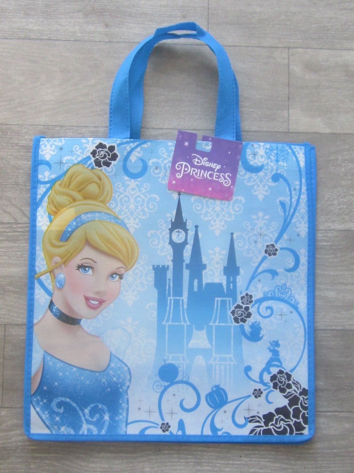 Disney Princess Cinderella Glossy Reusable Tote Bag W/2 Handles 12"x13"x6" New - £5.73 GBP