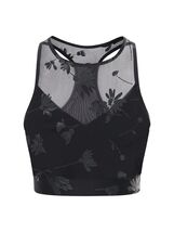 Adam Selman Sport Carbon38 Black Daisy Sheer Top Sports Bra Crop Top NWT... - €55,81 EUR