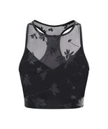Adam Selman Sport Carbon38 Black Daisy Sheer Top Sports Bra Crop Top NWT... - €55,81 EUR