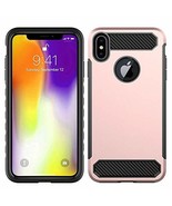 X/XS Dual Layer Carbon Fiber Shockproof Anti-Scratches Flexible Soft Pro... - $13.71