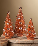 Bethany Lowe Set of 3 &quot;Fall Romantic Bottle Brush Trees&quot; LC8037 - £27.52 GBP