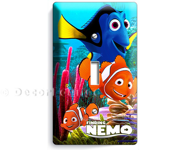 colorful finding Nemo clown fish Dory Marlin single light switch wall plate cove - $9.97