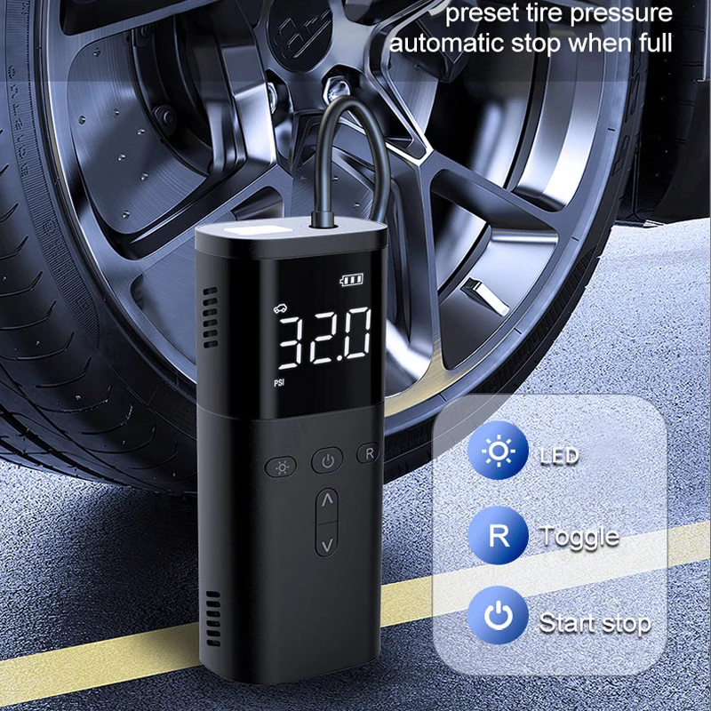 House Home EAFC Wireless Car Tire Inflator Rechargeable Mini Electric Air Compre - £69.97 GBP