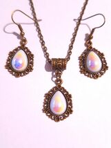 Victorian Bronze pearl jewelry set pearl set necklace earrings Victorian... - $52.00