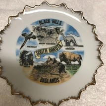 Mini South Dakota plate , white background with gold trim - $20.00