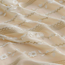 3D Embroidery Floral Chiffon Fabric DIY Costume Clothes Wedding Dress Curtain  - £12.52 GBP