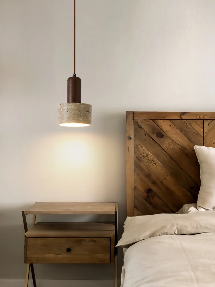 LED Pendant Lamp Bedroom Bedside Small Hanging Light Simple Modern Cream... - $46.67+