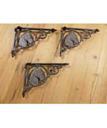 3 Cast Iron WESTERN Style HORSE HEAD Brackets Garden Braces PONY Shelf B... - $559.31 MXN