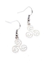 Boucles d&#39;oreilles Triskelion Triskele Celtic Pagan Wiccan BDSM Symbole... - $4.05