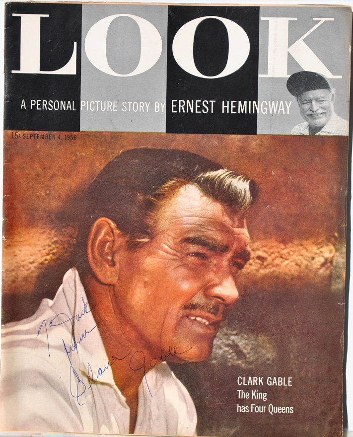 CLARK GABLE SIGNED LOOK MAGAZINE - Sept. 4, 1956 - 9&quot;x13&quot; w/COA - $1,659.00