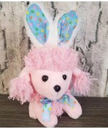 Pink Poodle Plush 7&quot; Puppy Dog  W/ Polka Dot Bunny Ears Way To Celebrate... - $10.79
