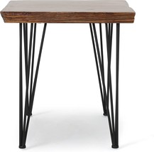 Chana Industrial Faux Live Edge Sq\. Dining Table, Natural/Black, By Christopher - £148.77 GBP