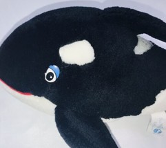 Shamu Killer Whale Sea World Plush Toy Black White Gray 16&quot; Souvenir - $17.00