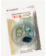 Mini Index Clips.  Tidal Wave.  12 clips. 12 brads. 49th &amp; Market - $5.95