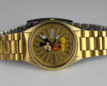 Vintage men&#39;s SEIKO Mickey Mouse Watch Sunburst Rare DAY DATE 34mm SH23-... - $199.99