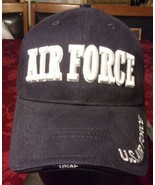 NWOT UNISEX USAF U.S. AIR FORCE ADJUSTABLE HAT IN BLACK RL 9 - $362.30 MXN