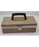 Vintage Audio Cassette Tan Hard Shell Carrying Case Mid Century Mod Retr... - $285.40 MXN
