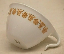 Corelle Corning Butterfly Gold Flat Cup Hook Handle Sunrise Yellow Flowers USA - £10.25 GBP