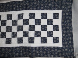Midnight and Gold Snowflakes Quilted Table Runner - $45.00