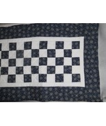 Midnight and Gold Snowflakes Quilted Table Runner - £35.18 GBP
