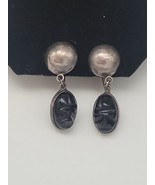 Mexico Sterling Silver Earrings 925 Screw Back Scarab Vtg Dangle - $21.28