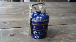 Antique Chinese Cloisonne Stacked Spice / Tea / Opium Jars 4&quot; Excellent ... - £93.45 GBP