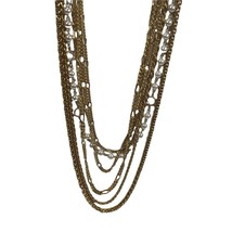 Vintage Necklace Lot Long Gold Tone Multi Chain MOD Retro 90s 3 piece la... - $17.81