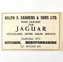 1954 Ralph Sanders Jaguar Dealer Advertisement Import Automobilia Hitchi... - €17,13 EUR