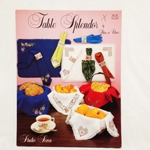 Table Splendor Cross Stitch Placemat Bread Covers Napkins Bea Chris 1993... - $15.40