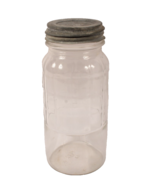 Very Old Quart Jar with Zinc Lid Hocking Glass - $16.44 CAD