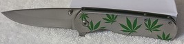 Marijuana Leaves Leaf Weed Pot Spring Assisted Knife Blade With Belt Clip - £9.59 GBP