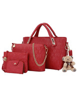 4PCS/Set Ladies Fashionable PU Leather Shoulder Bag Handbag Satchel Clut... - £52.94 GBP