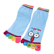 Women&#39;s Expression Pattern Graphic Cotton Toe Socks - New - Blue - $9.99
