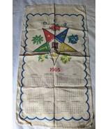 1965 ORDER OF THE EASTERN STAR OES Vintage Year Calendar Linen Tea Towel... - £8.36 GBP